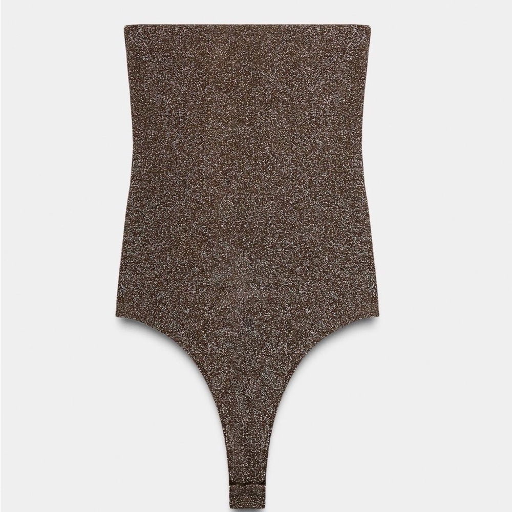 Zara Brown Glitter Bodysuit